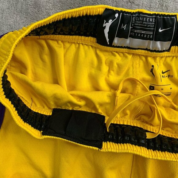 Nike Shorts Womens Medium Los Angeles Sparks WNBA Team Player Issue Yellow - Picture 6 of 10
